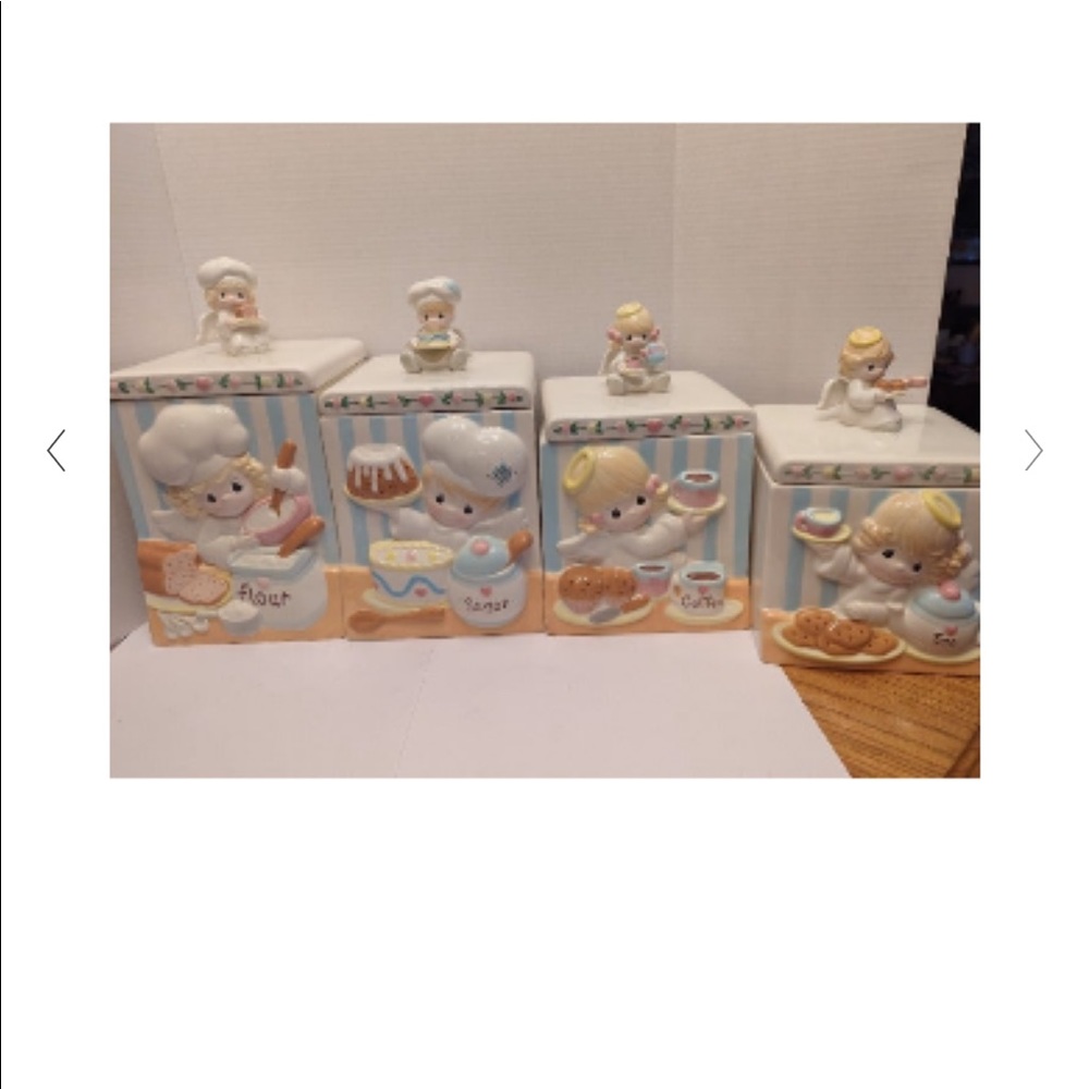 2005 Precious Moments “A Recipe For Happiness” canister set
